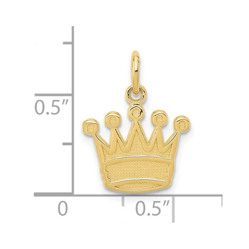 10k Yellow Gold 12 mm Kings Crown Charm (0.67 grams)