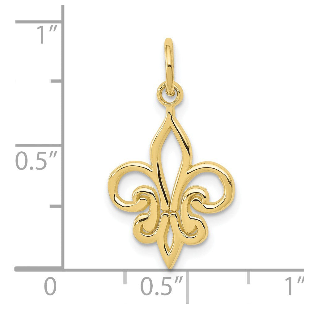 10k Yellow Gold 12 mm Fleur De Lis Charm (0.56 grams)