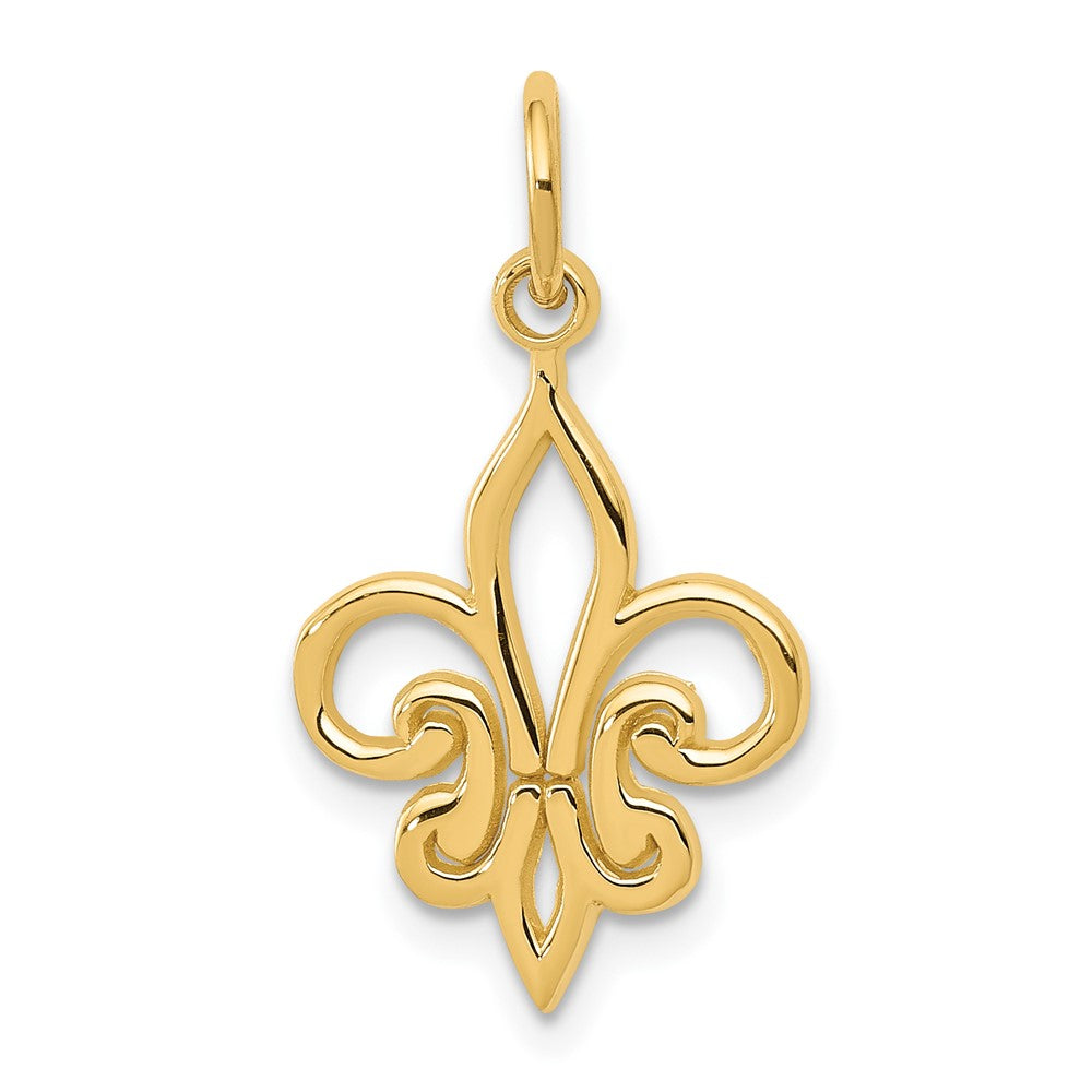 10k Yellow Gold 12 mm Fleur De Lis Charm (0.56 grams)