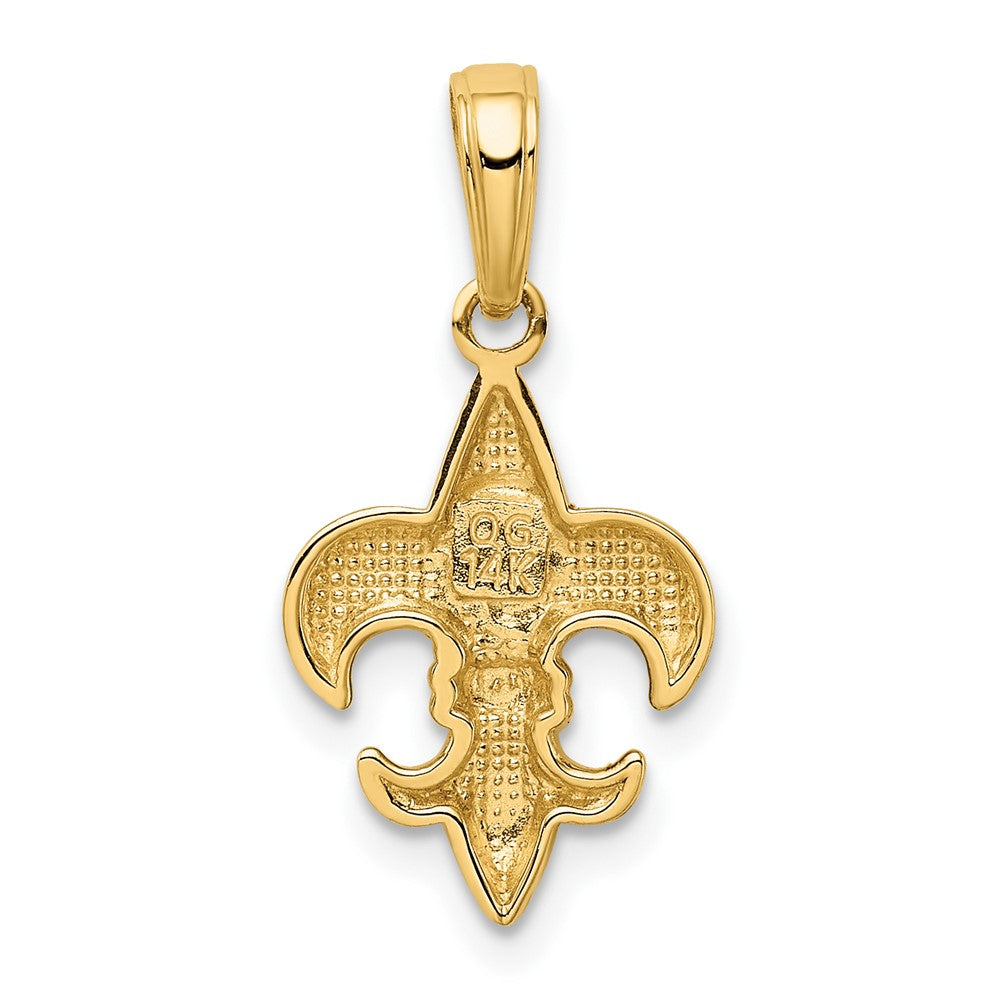 10k Yellow Gold 12 mm Fleur De Lis Pendant (0.88 grams)