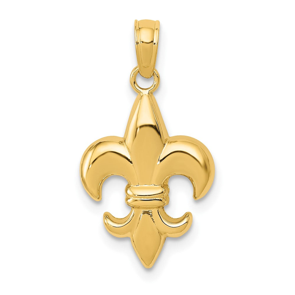 10k Yellow Gold 12 mm Fleur De Lis Pendant (0.88 grams)