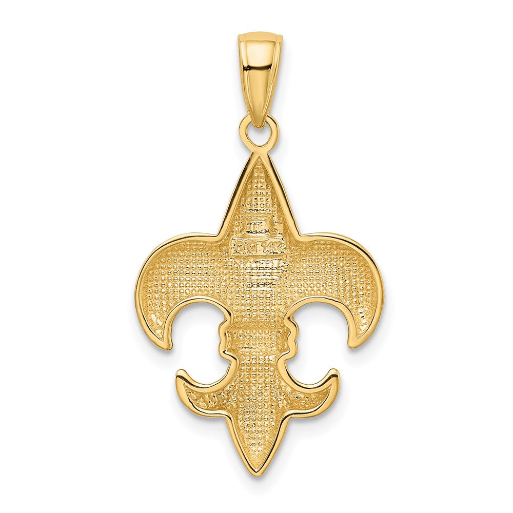 10k Yellow Gold 18 mm Medium Fleur-De-Lis Pendant (2.07 grams)