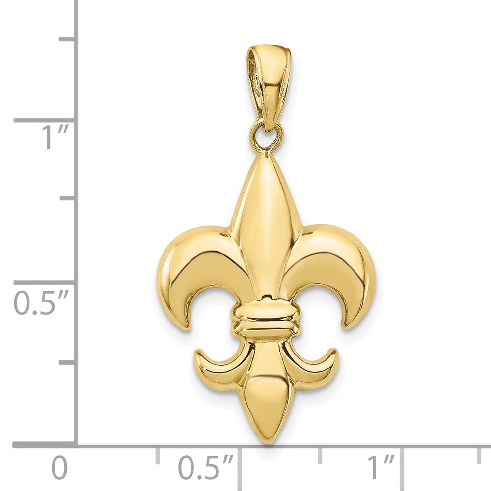 10k Yellow Gold 18 mm Medium Fleur-De-Lis Pendant (2.07 grams)