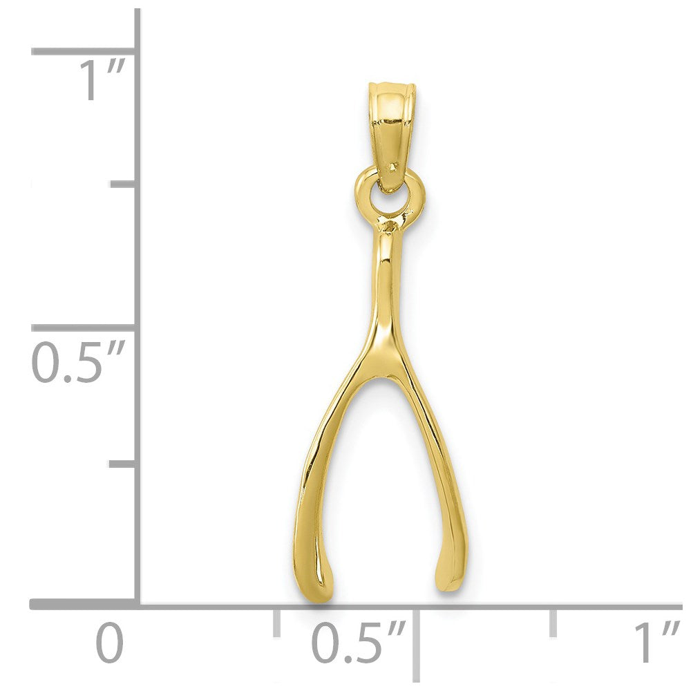 10k Yellow Gold 7.7 mm Wishbone Charm (0.75 grams)