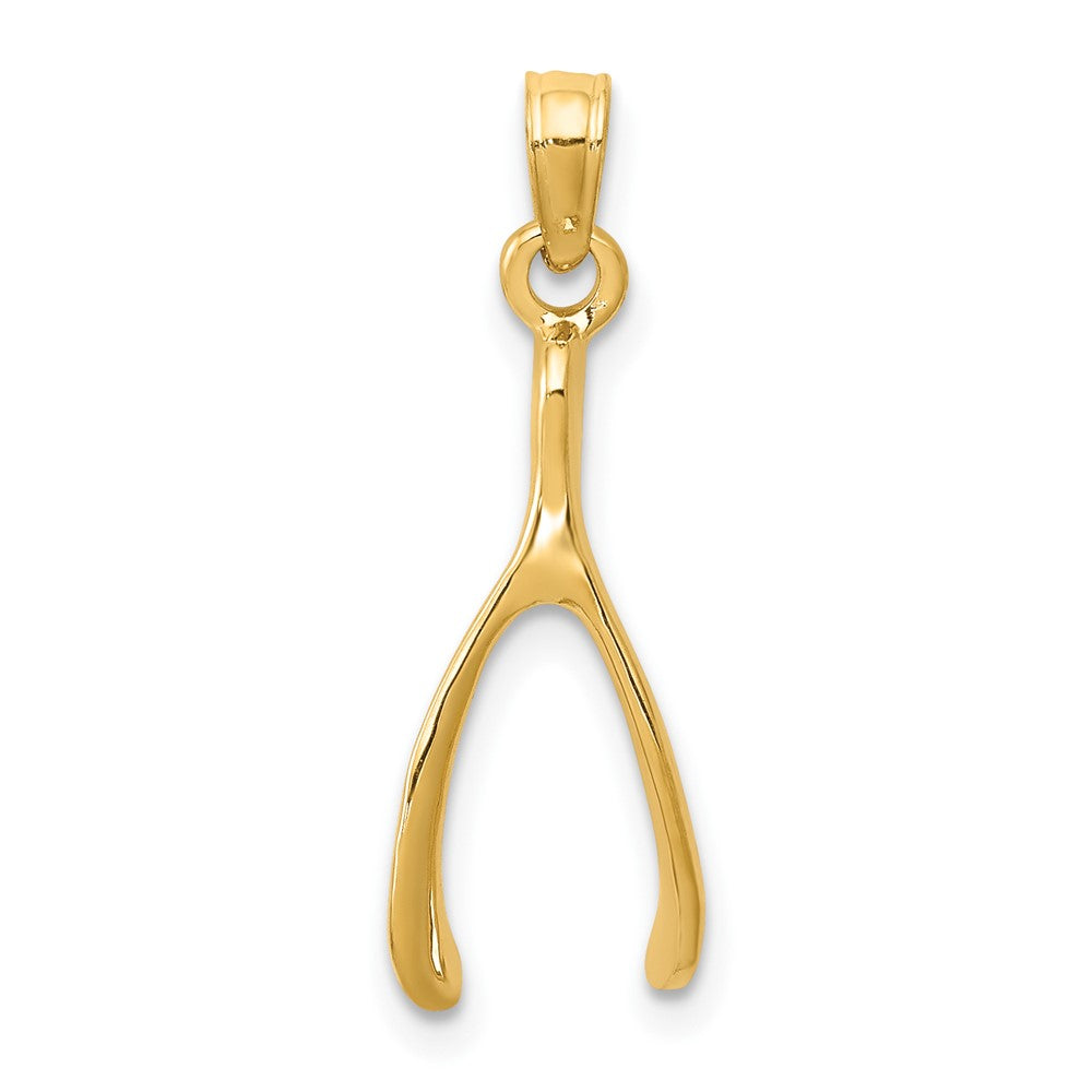 10k Yellow Gold 7.7 mm Wishbone Charm (0.75 grams)