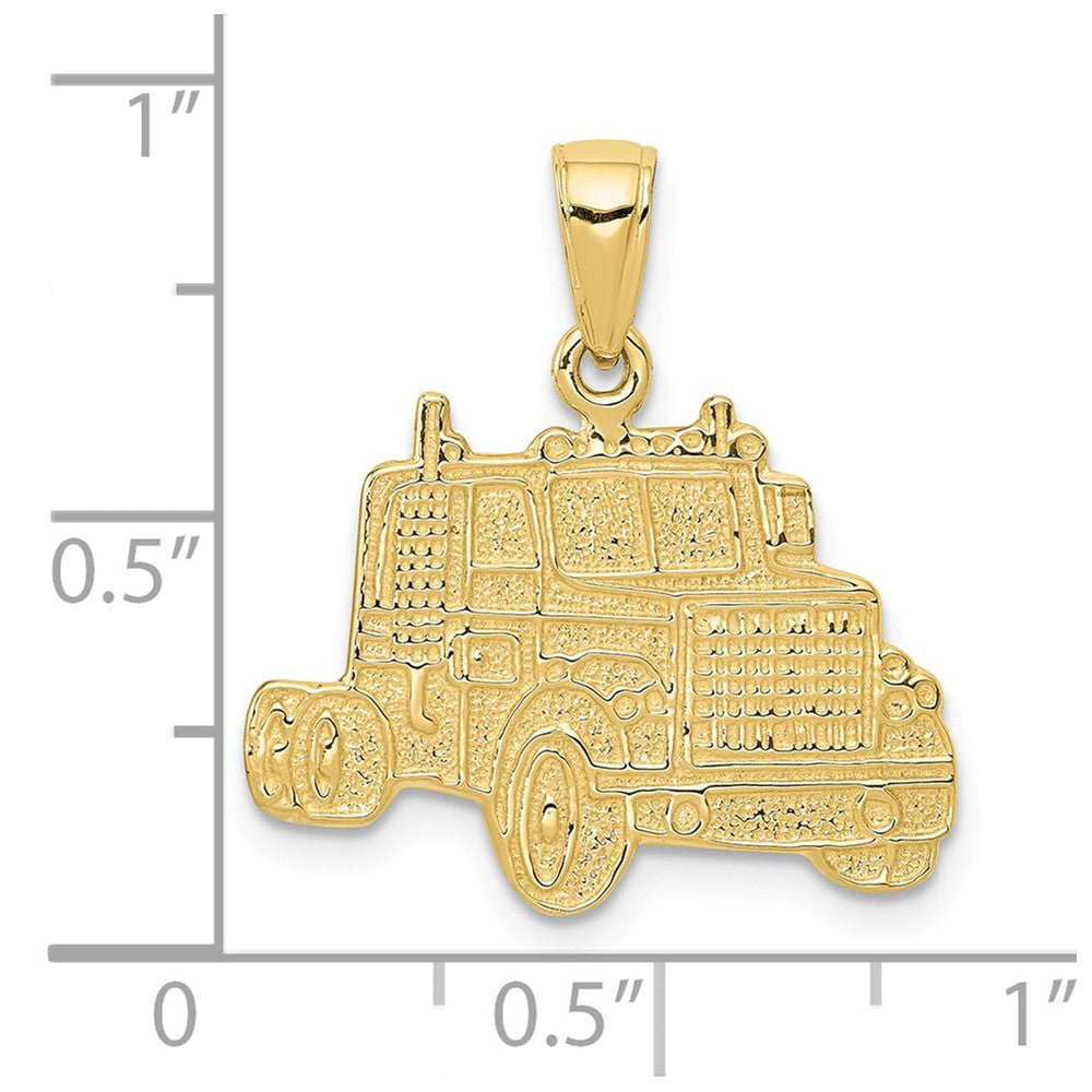 10k Yellow Gold 21 mm Truck Cab Pendant (1.91 grams)