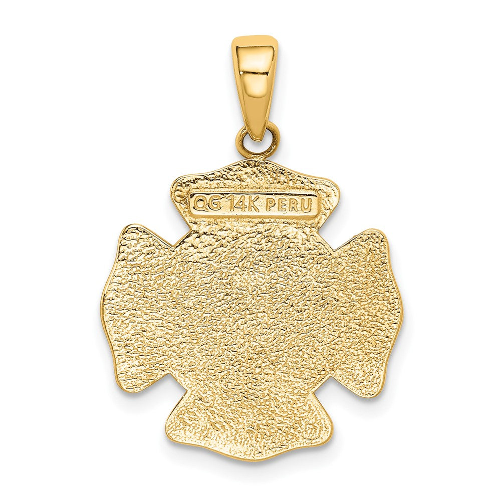 10k Yellow Gold 19.75 mm St. Florian Protect Us/Fire Dept. Pendant (1.67 grams)