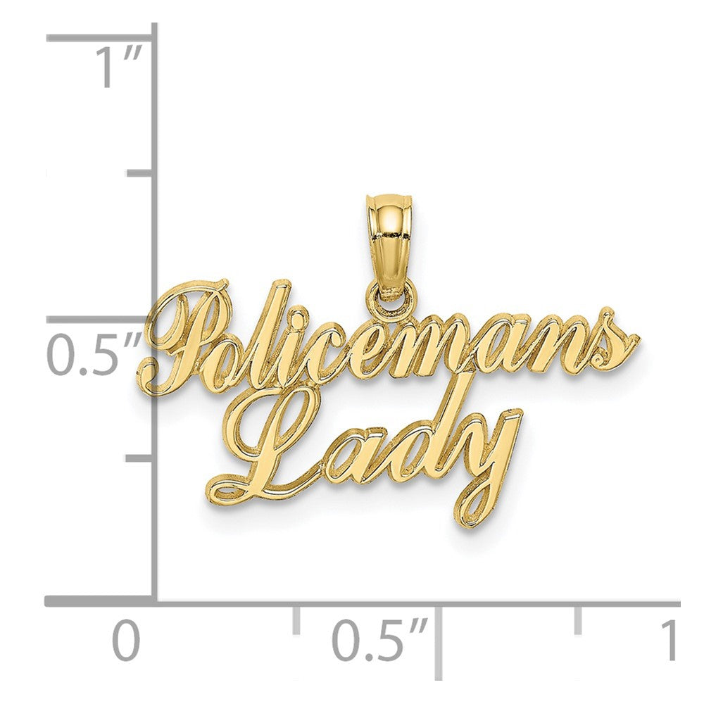 10k Yellow Gold 23.7 mm POLICEMAN'S LADY Charm (0.76 grams)