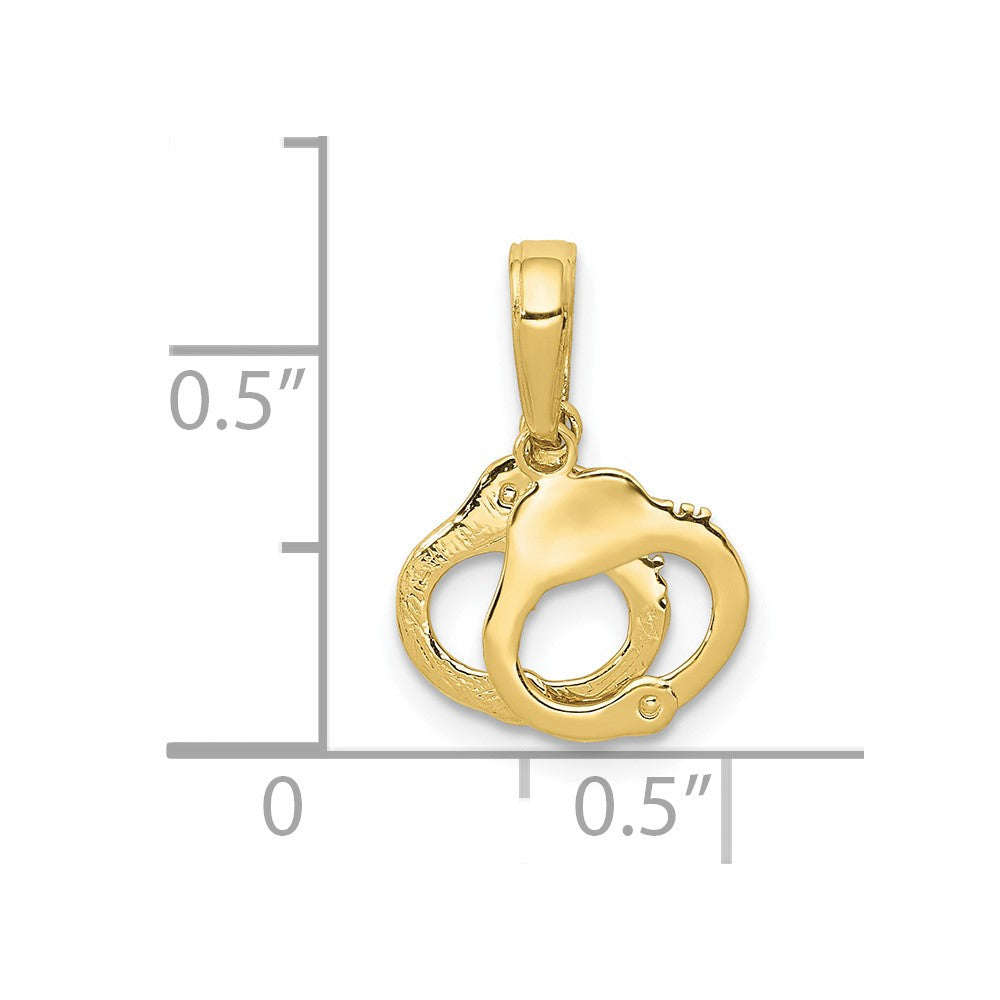 10k Yellow Gold 11 mm Handcuffs Pendant (0.65 grams)