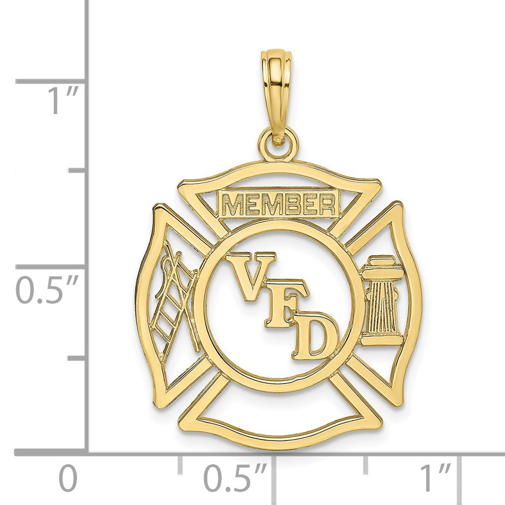 10k Yellow Gold 20.8 mm VFD Member Shield Charm (1.28 grams)