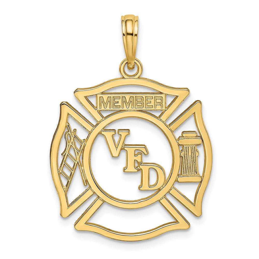 10k Yellow Gold 20.8 mm VFD Member Shield Charm (1.28 grams)