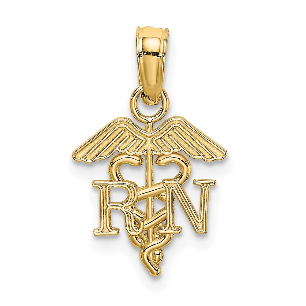 10k Yellow Gold 10.57 mm RN Caduceus Pendant (0.5 grams)