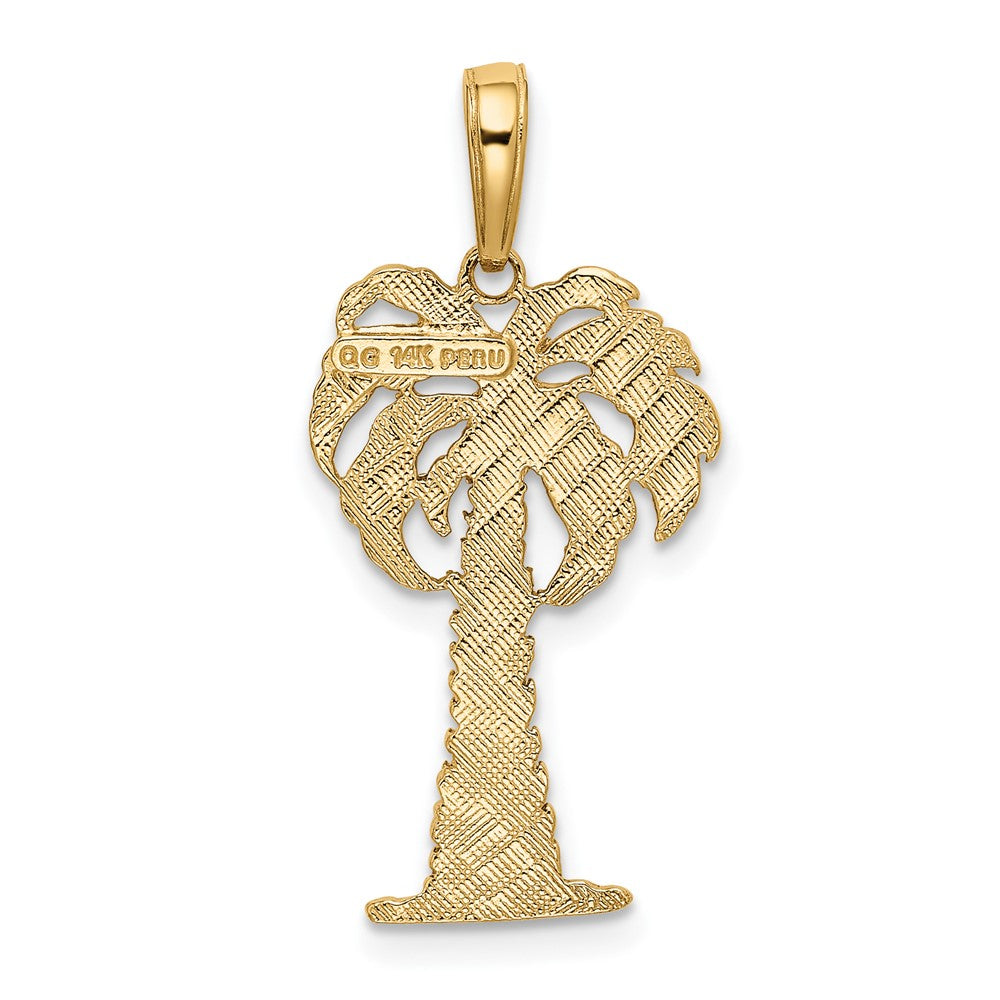 10k Yellow Gold 13.5 mm Palm Tree Pendant (1.07 grams)