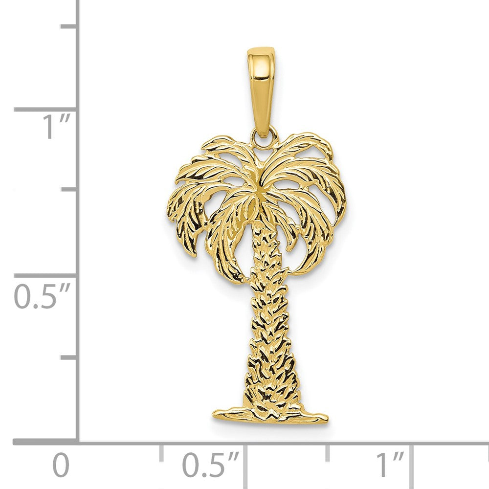 10k Yellow Gold 13.5 mm Palm Tree Pendant (1.07 grams)