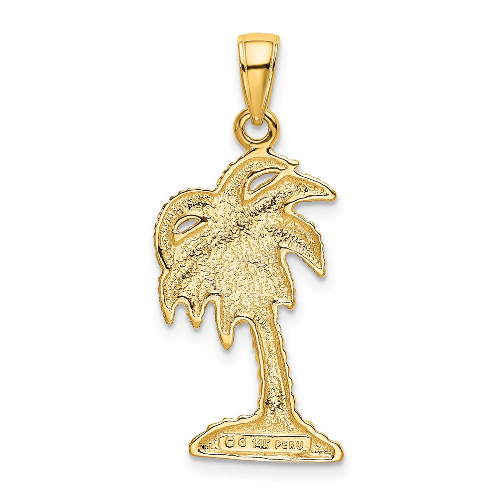 10k Yellow Gold 14 mm Palm Tree Pendant (2 grams)