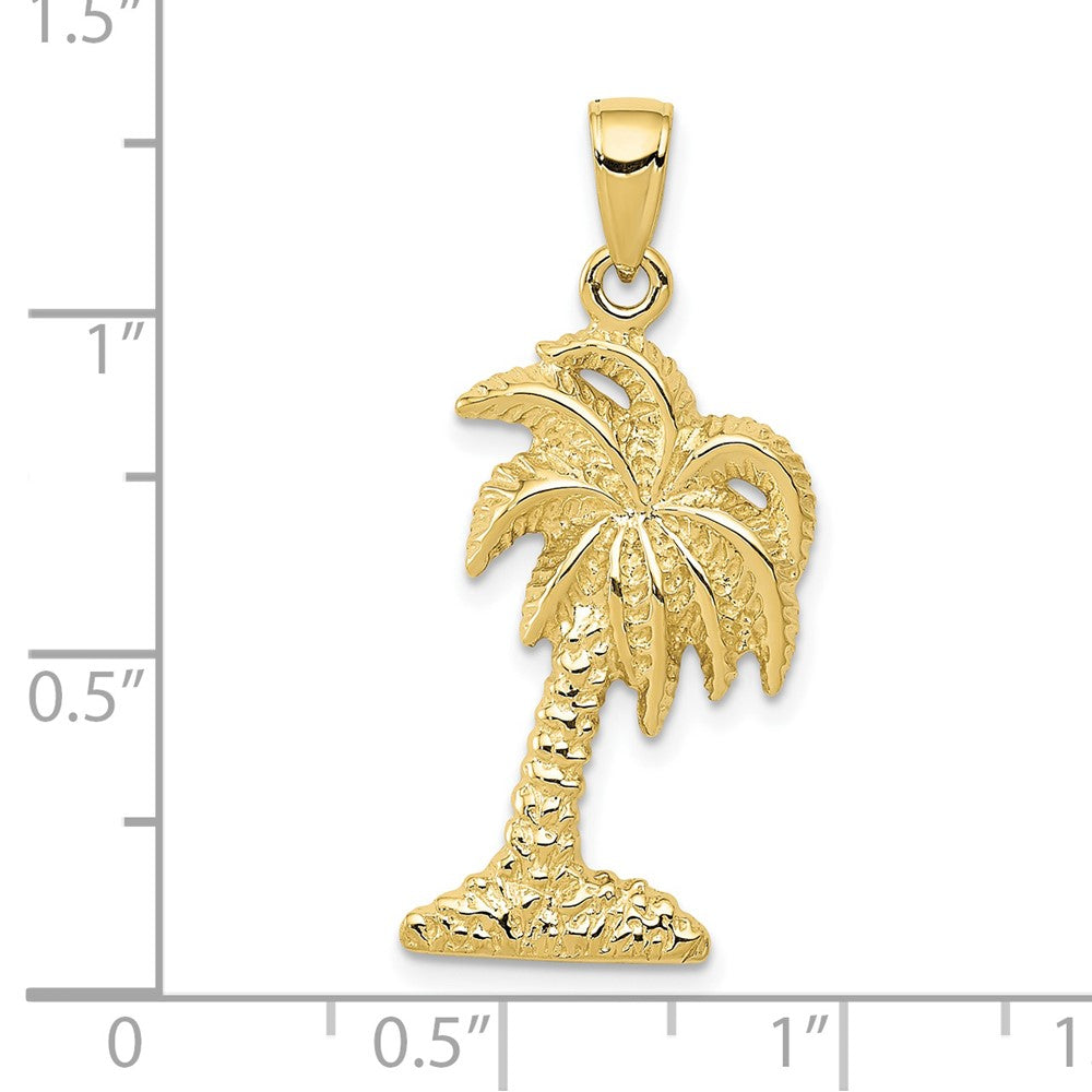 10k Yellow Gold 14 mm Palm Tree Pendant (2 grams)