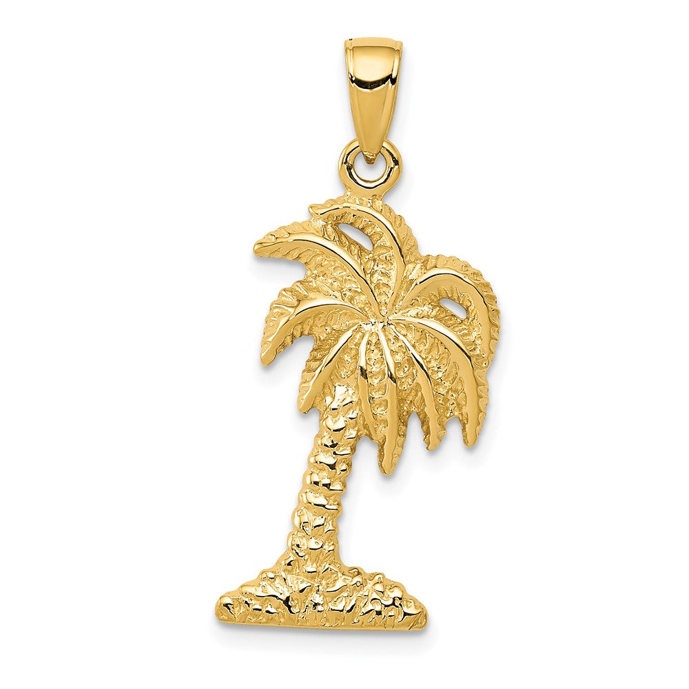 10k Yellow Gold 14 mm Palm Tree Pendant (2 grams)