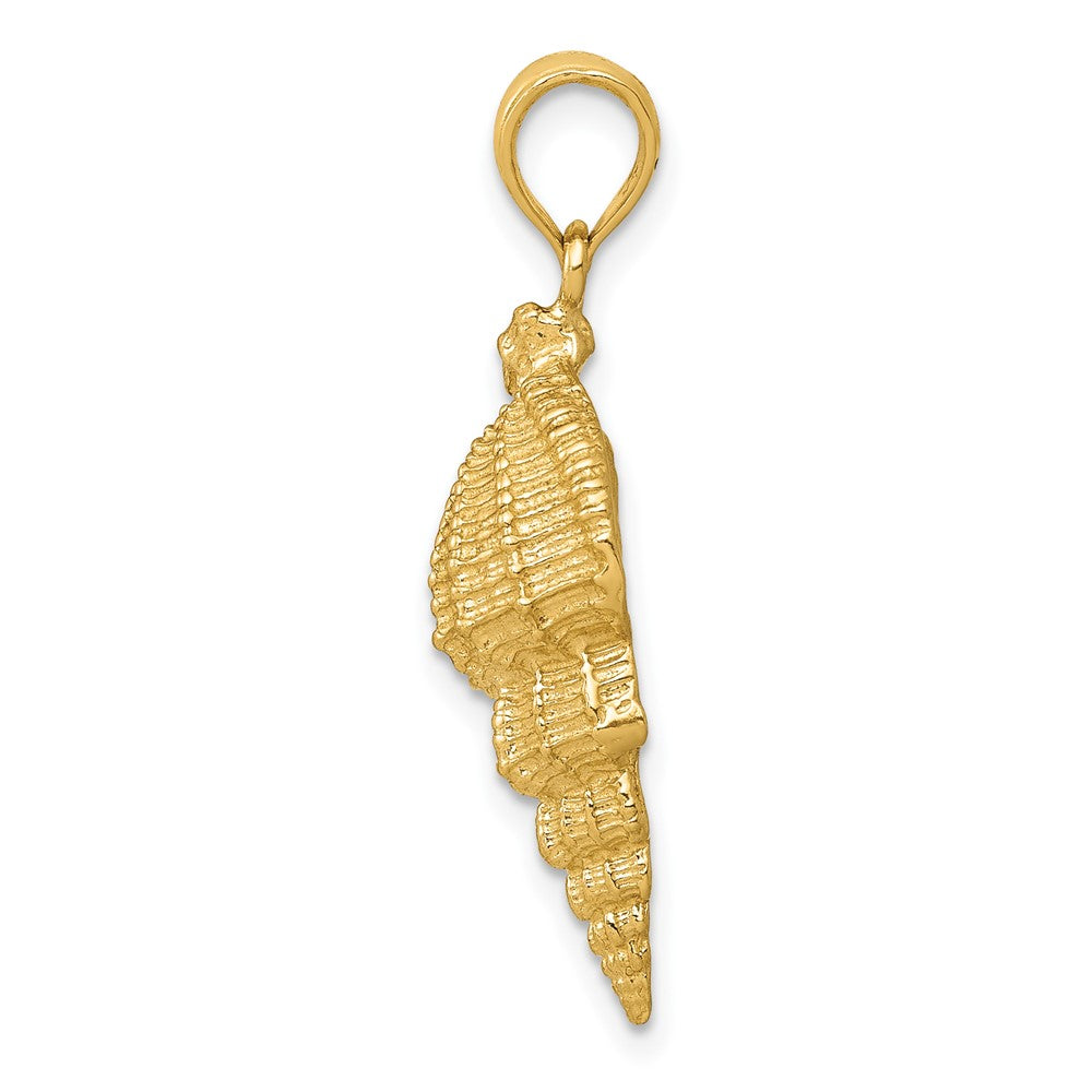 10k Yellow Gold 11 mm Conch Shell Pendant (2.08 grams)