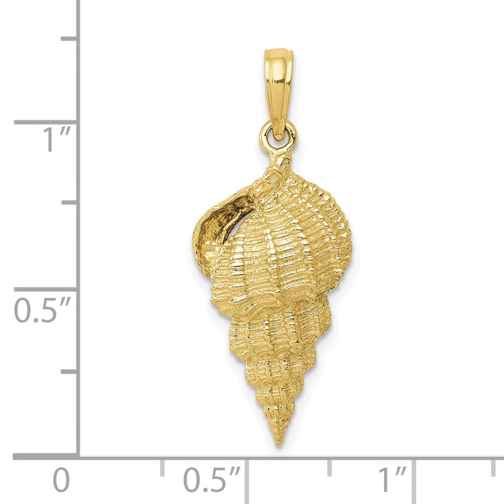 10k Yellow Gold 11 mm Conch Shell Pendant (2.08 grams)