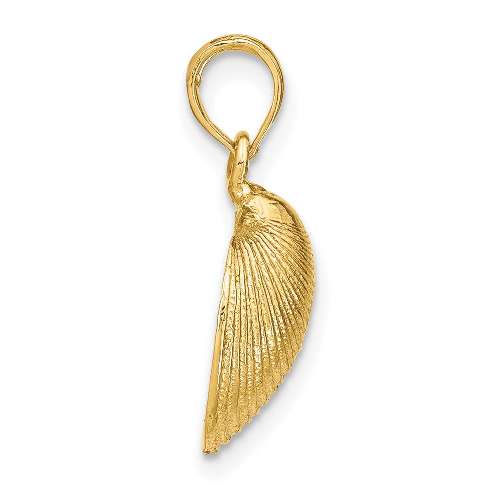 10k Yellow Gold 14.75 mm Medium Clam Shell Pendant (1.98 grams)