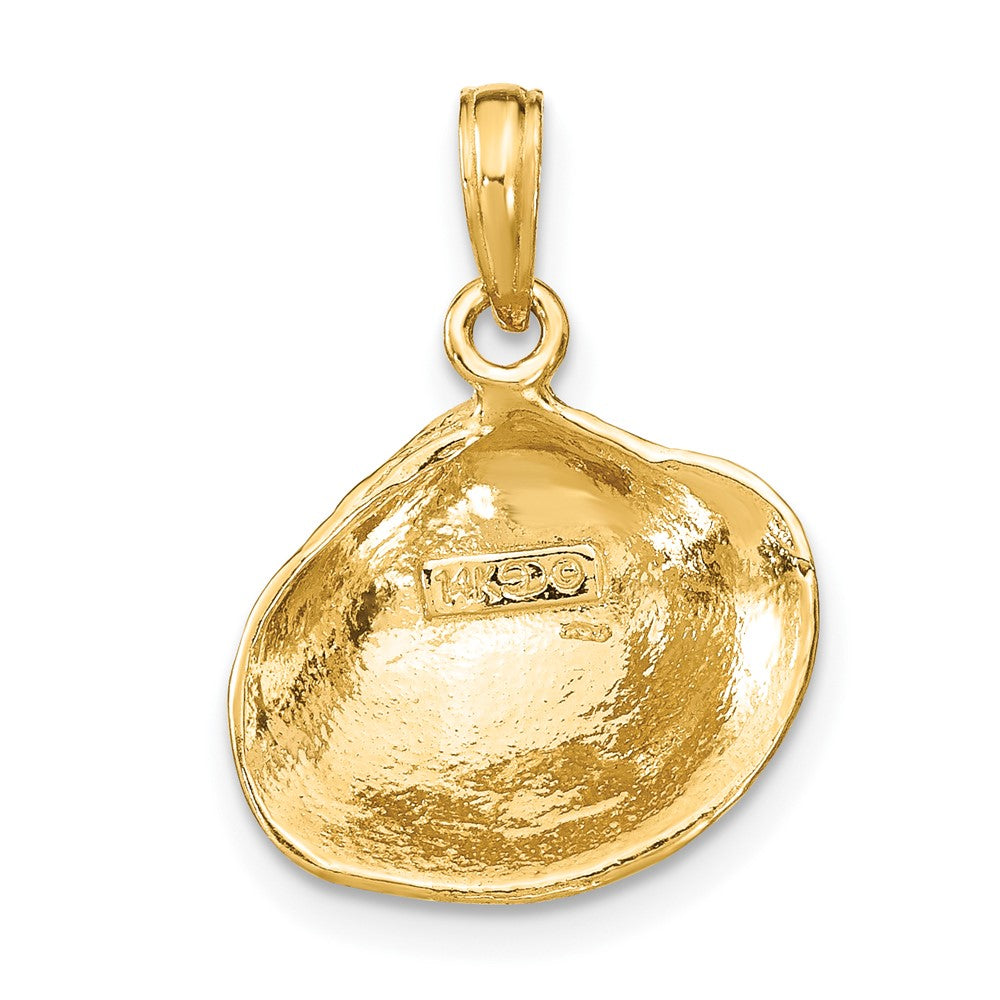 10k Yellow Gold 14.75 mm Medium Clam Shell Pendant (1.98 grams)