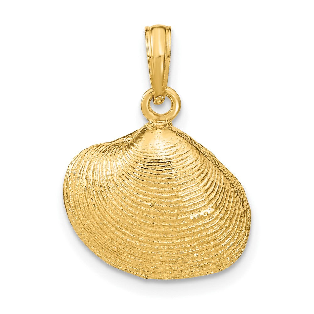 10k Yellow Gold 14.75 mm Medium Clam Shell Pendant (1.98 grams)