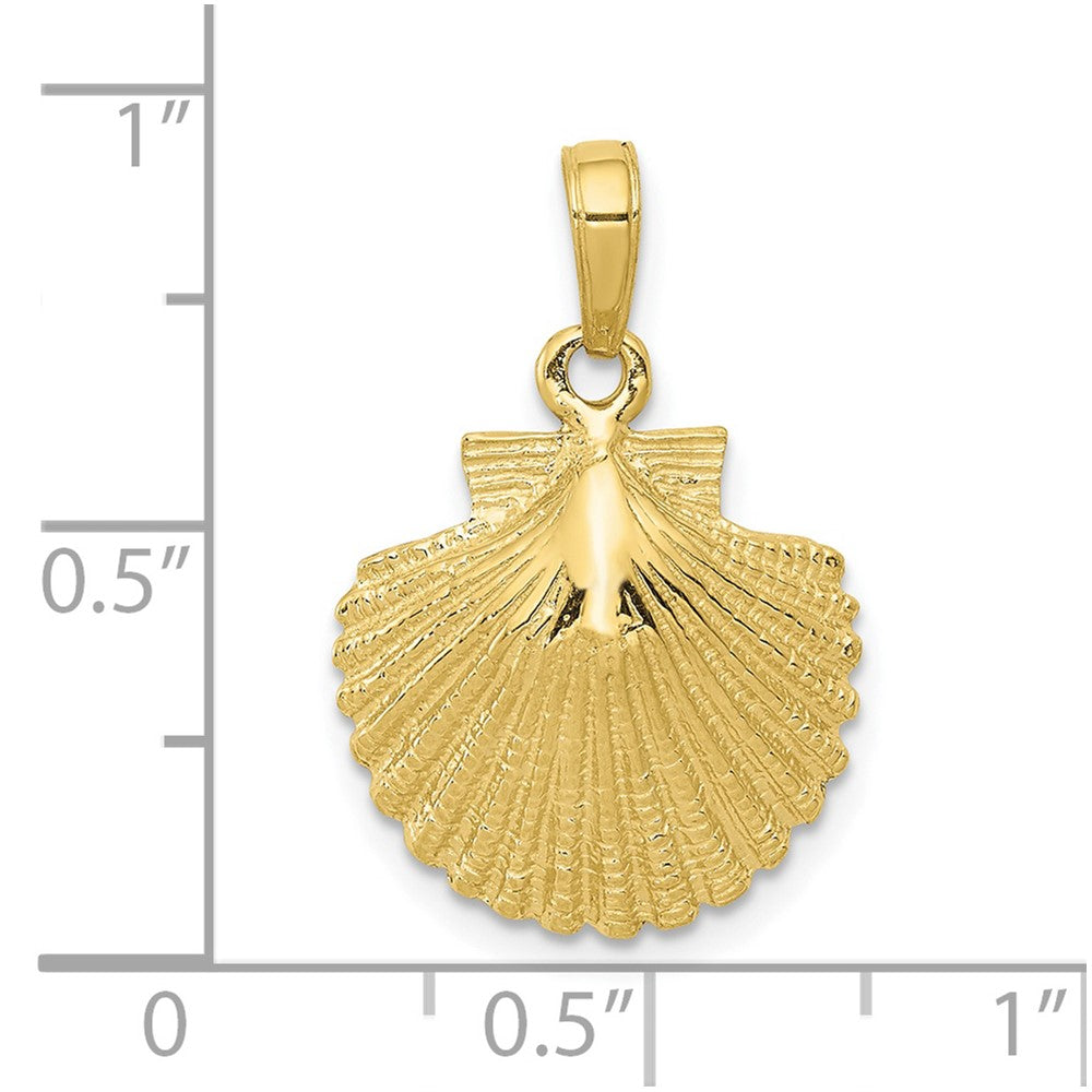 10k Yellow Gold 15 mm Scallop Shell Pendant (1.76 grams)