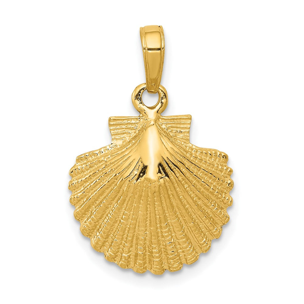 10k Yellow Gold 15 mm Scallop Shell Pendant (1.76 grams)