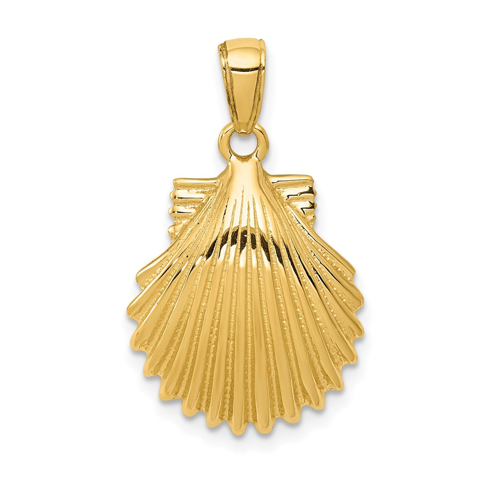 10k Yellow Gold 15.5 mm Scallop Shell Pendant (2.17 grams)