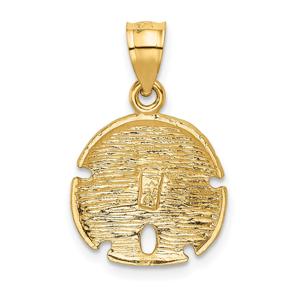 10k Yellow Gold 15 mm Sand Dollar Pendant (1.25 grams)