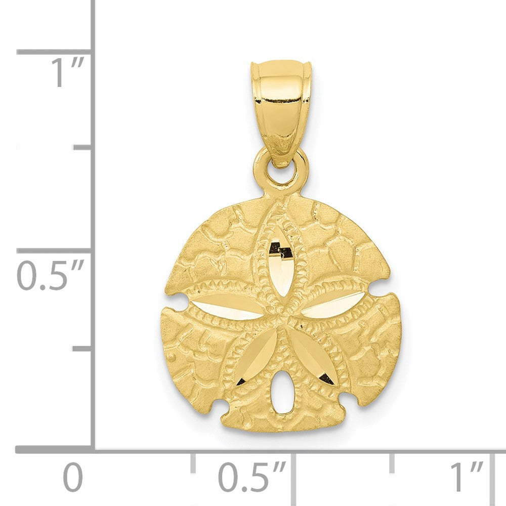 10k Yellow Gold 15 mm Sand Dollar Pendant (1.25 grams)