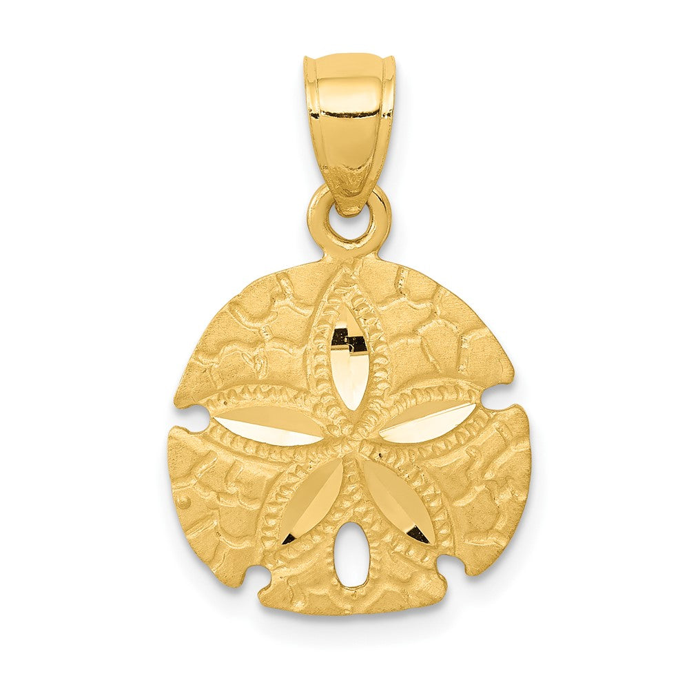 10k Yellow Gold 15 mm Sand Dollar Pendant (1.25 grams)