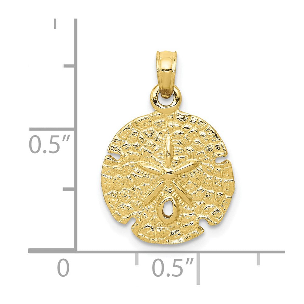 10k Yellow Gold 15 mm Sand Dollar Pendant (1.31 grams)