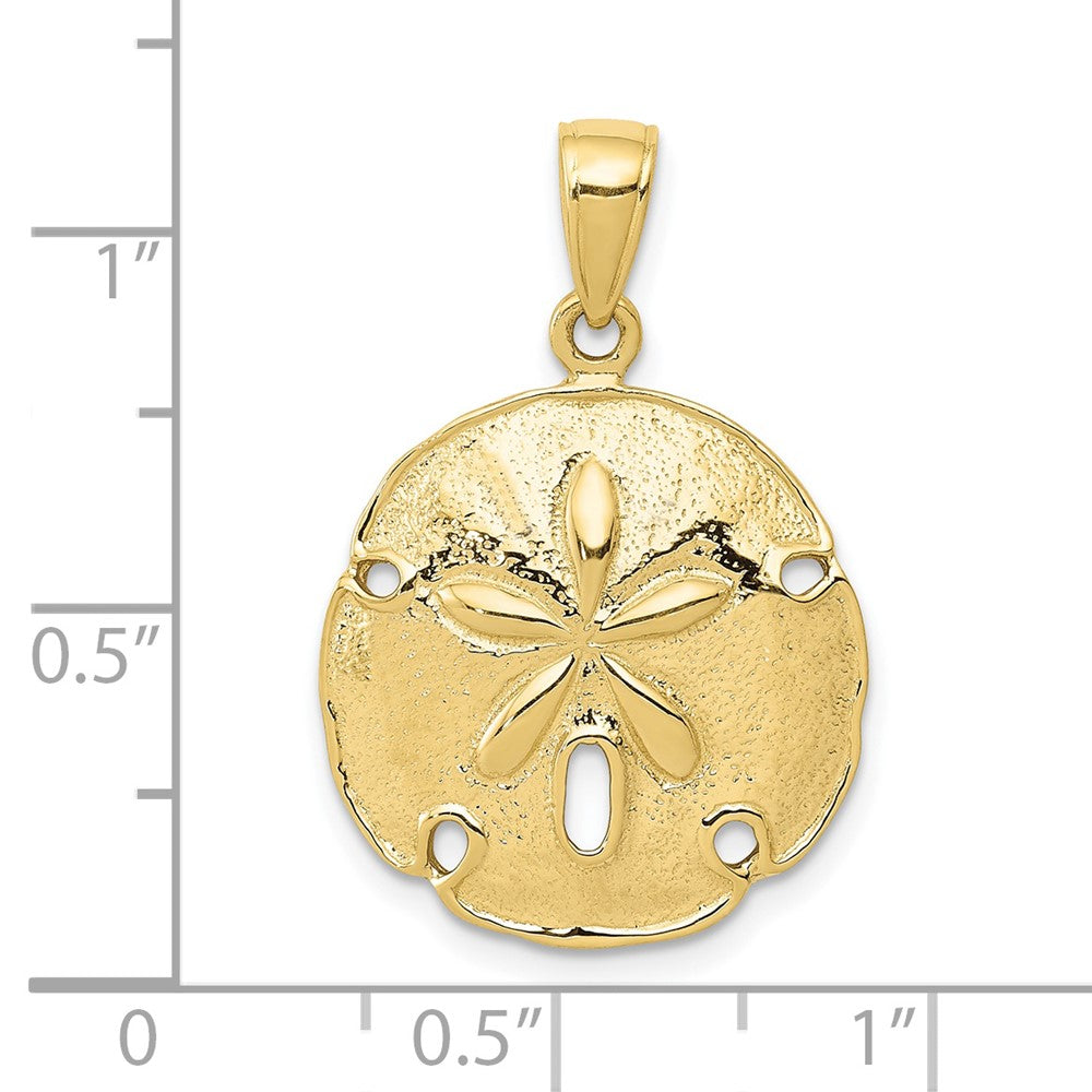 10k Yellow Gold 18 mm Sand Dollar Pendant (2.26 grams)