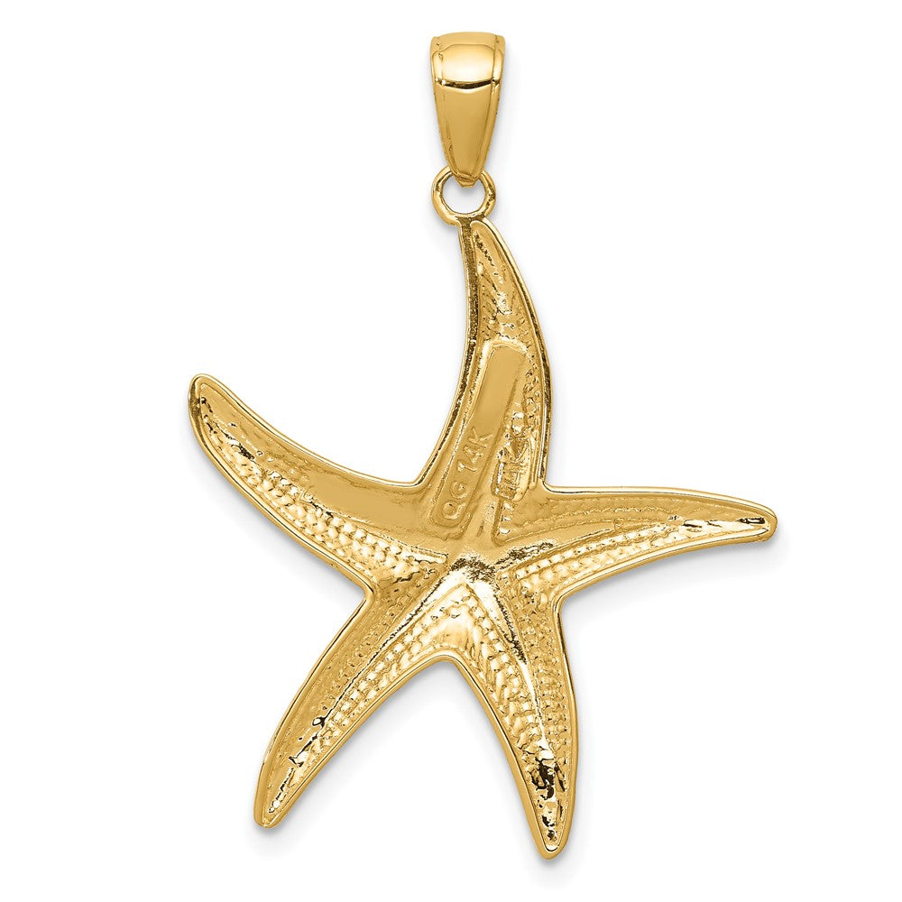 10k Yellow Gold 26 mm Diamond-cut Starfish Pendant (1.93 grams)