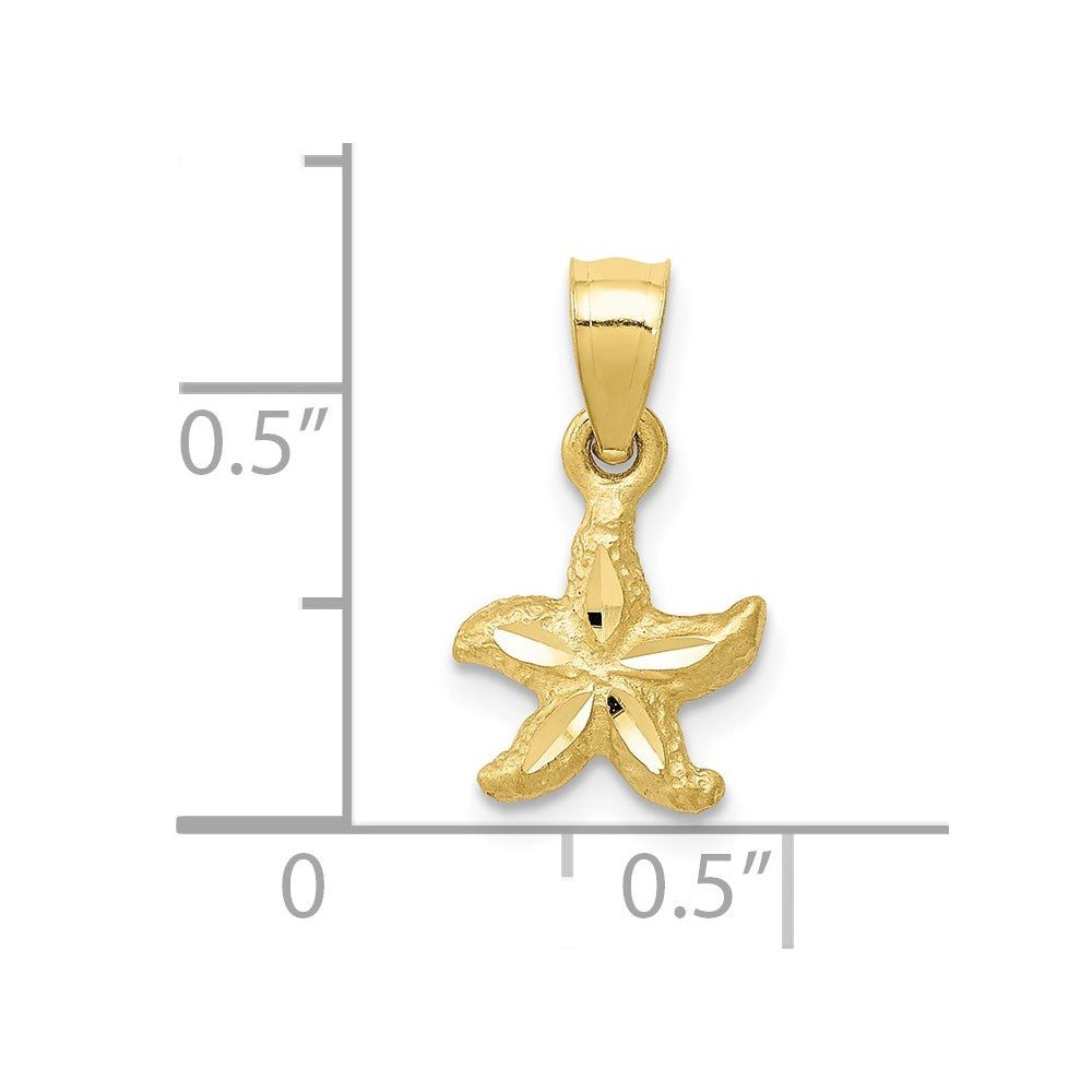 10k Yellow Gold 8 mm Starfish Pendant (0.44 grams)