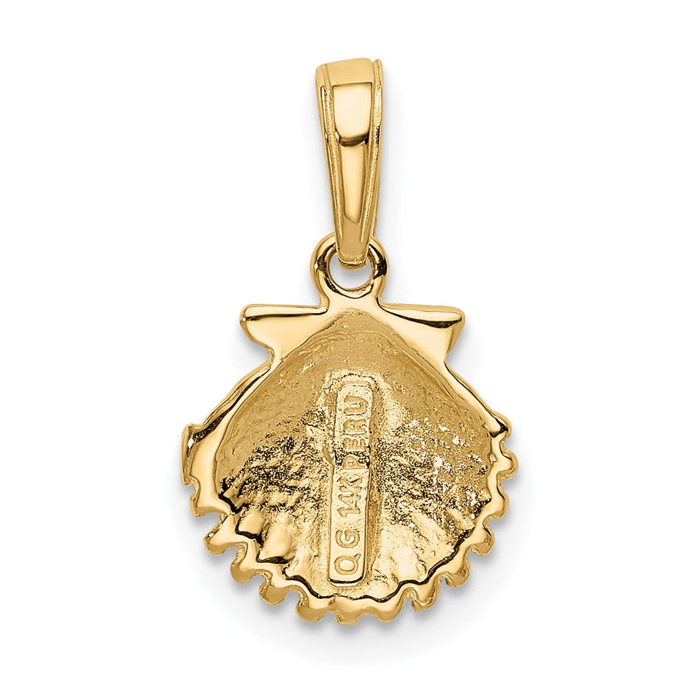 10k Yellow Gold 10 mm Scallop Shell Pendant (1 grams)