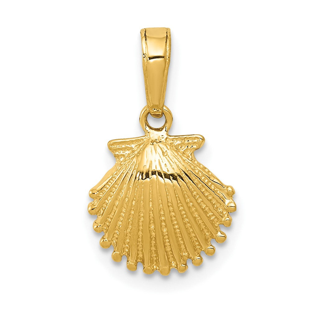 10k Yellow Gold 10 mm Scallop Shell Pendant (1 grams)