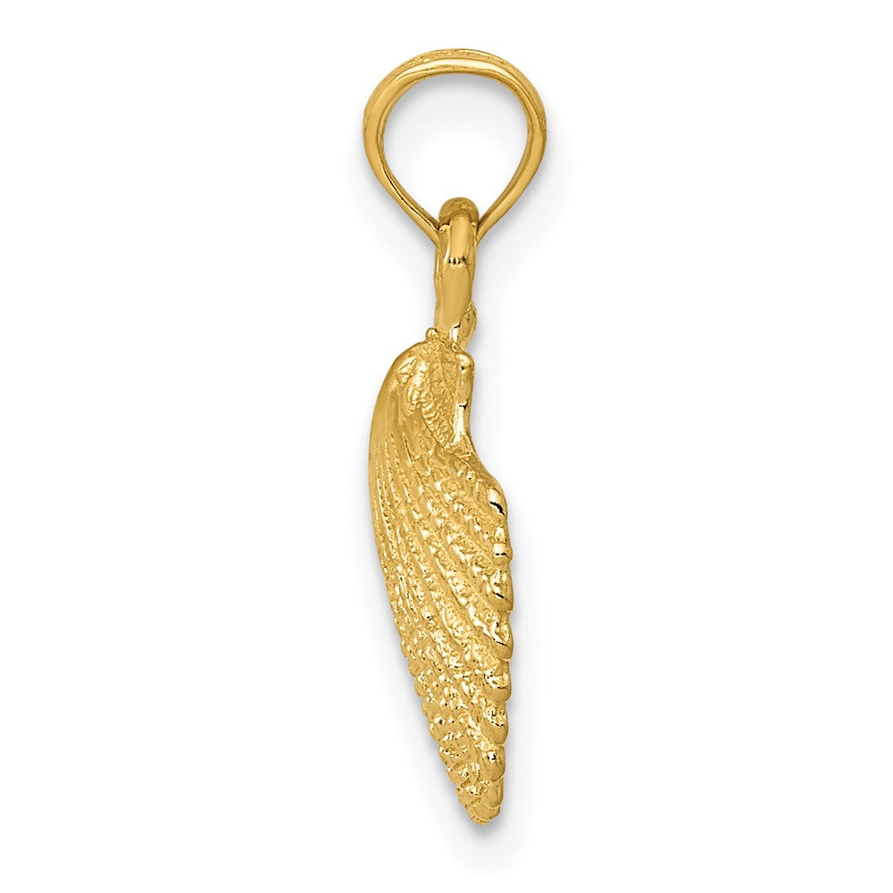 10k Yellow Gold 12 mm Scallop Shell Pendant (1.03 grams)