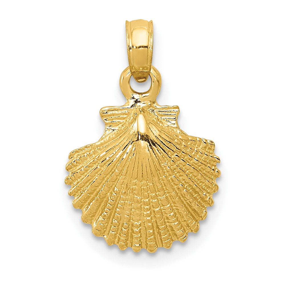 10k Yellow Gold 12 mm Scallop Shell Pendant (1.03 grams)