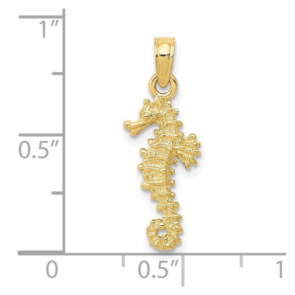 10k Yellow Gold 8 mm Seahorse Pendant (0.96 grams)