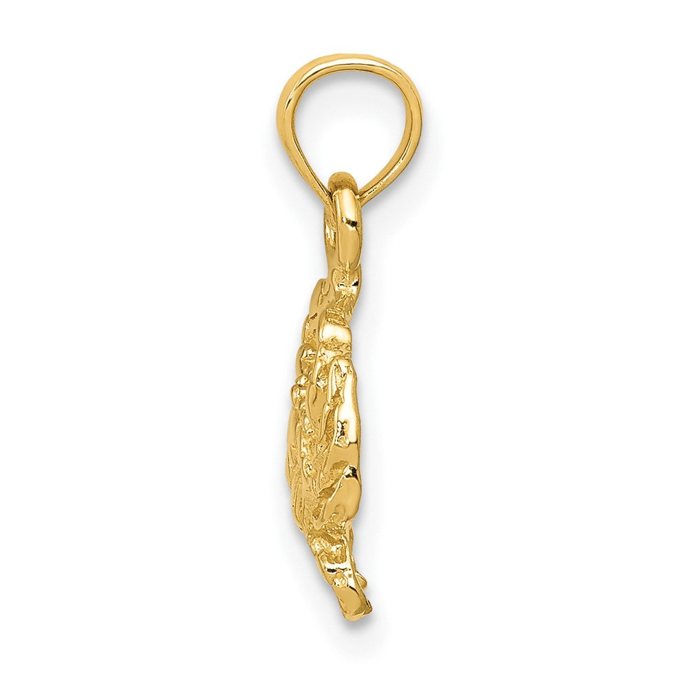 10k Yellow Gold 11 mm Crab Pendant (0.71 grams)