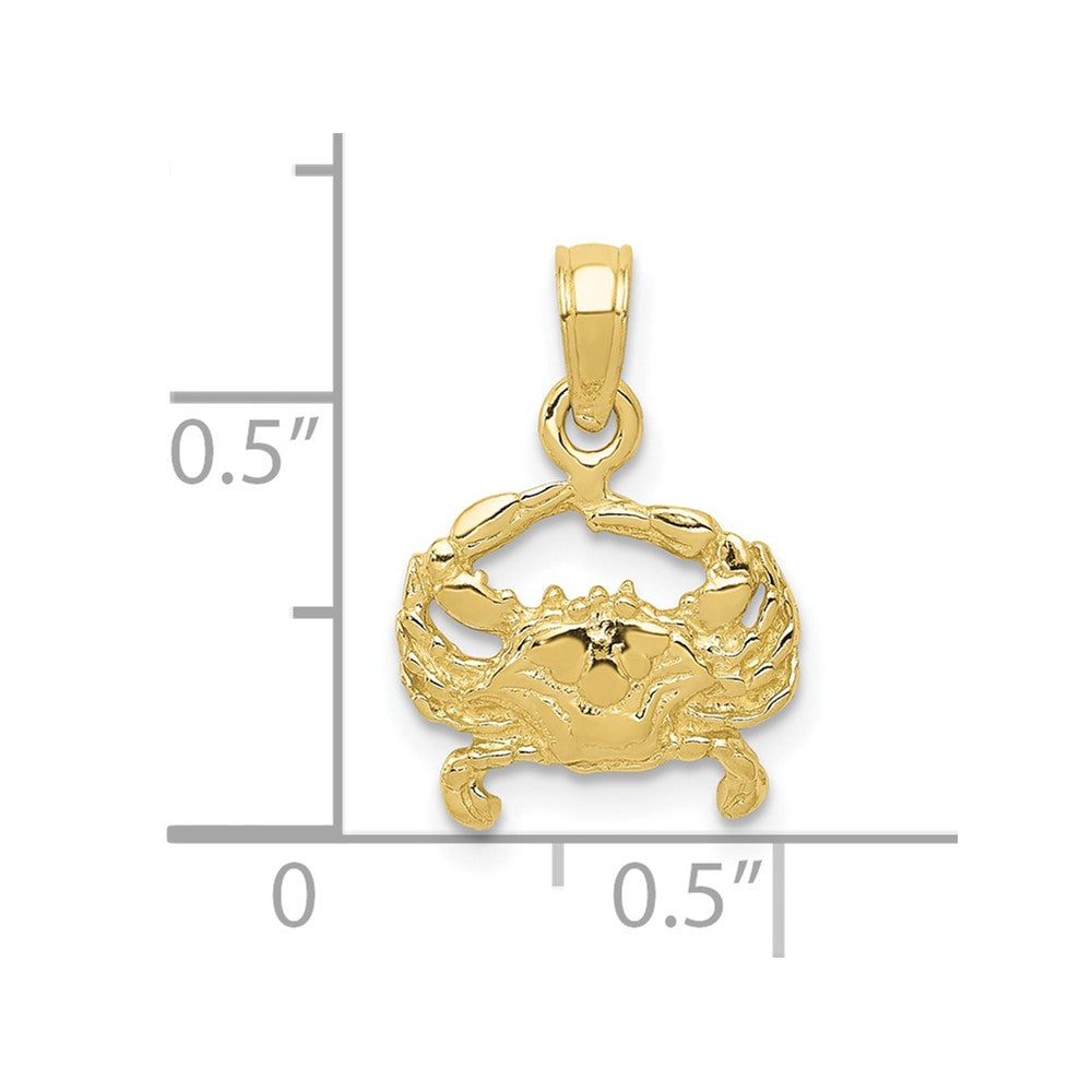 10k Yellow Gold 11 mm Crab Pendant (0.71 grams)