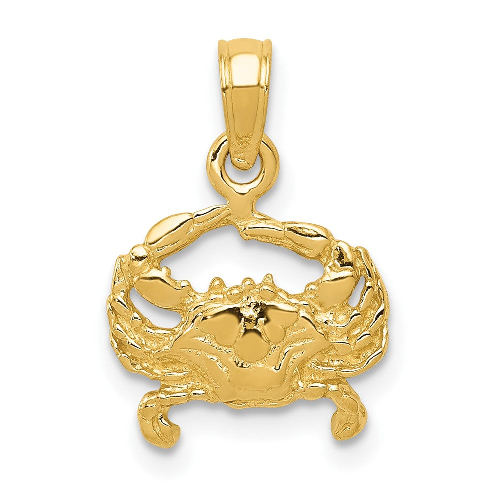 10k Yellow Gold 11 mm Crab Pendant (0.71 grams)