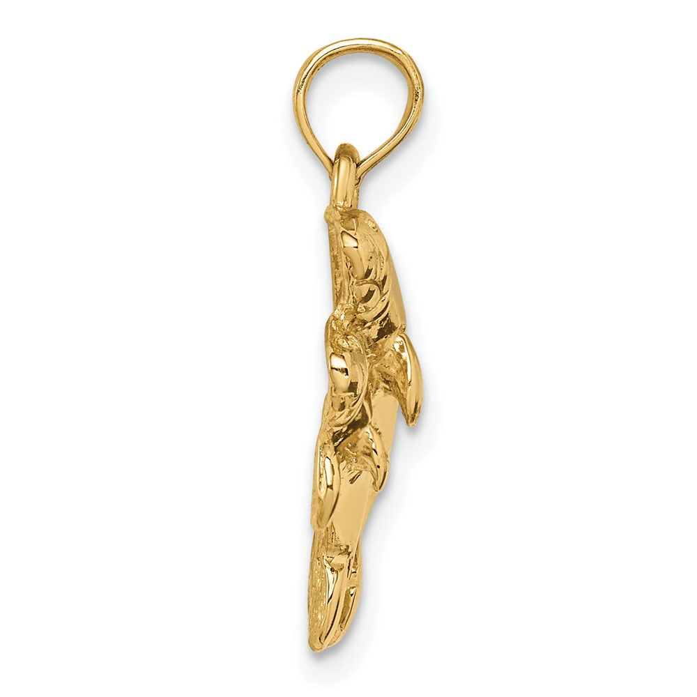 10k Yellow Gold 15 mm Double Manatee Pendant (1.52 grams)