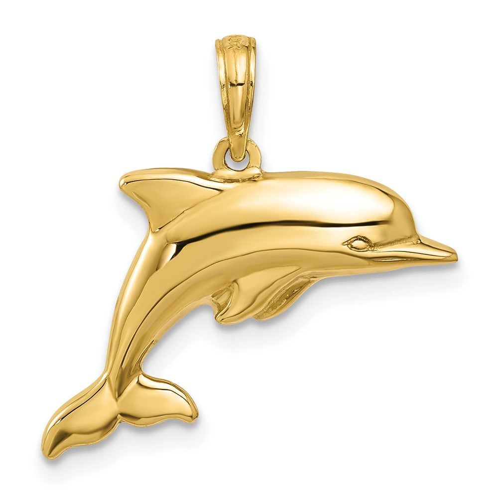 10k Yellow Gold 15 mm Dolphin Pendant (1.4 grams)