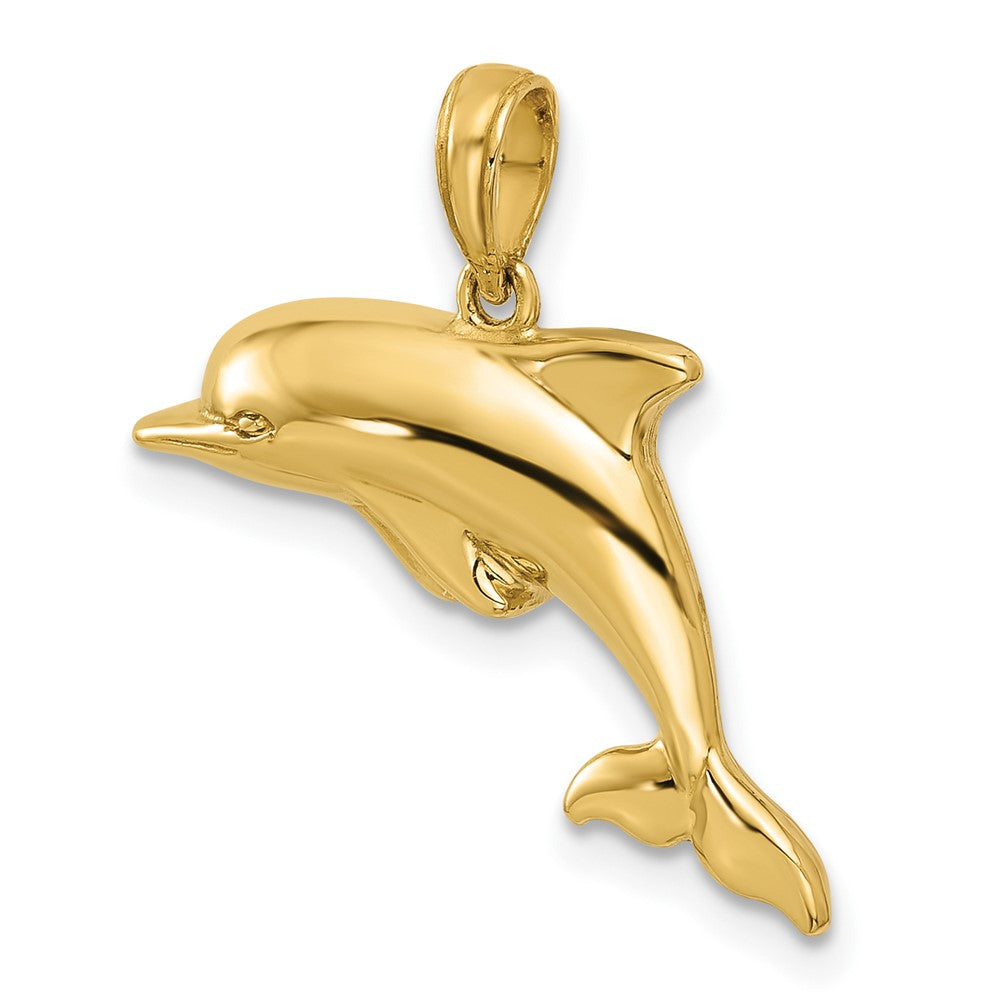 10k Yellow Gold 15 mm Dolphin Pendant (1.4 grams)