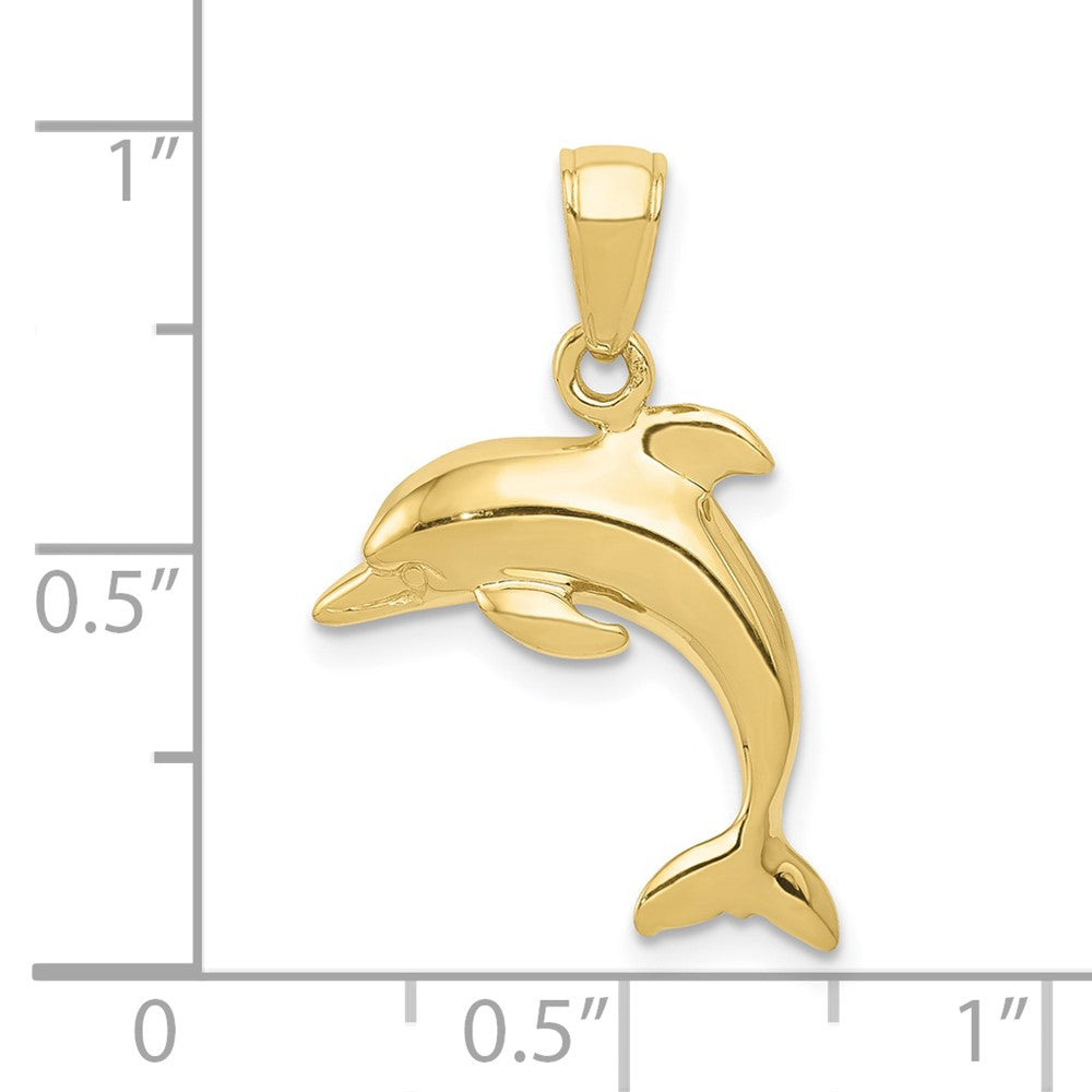 10k Yellow Gold 15 mm Dolphin Pendant (1.4 grams)