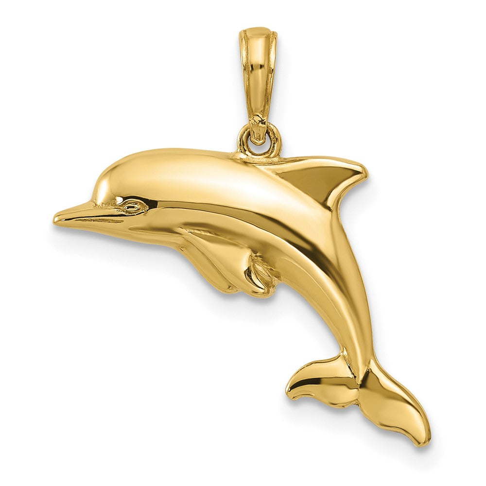 10k Yellow Gold 15 mm Dolphin Pendant (1.4 grams)