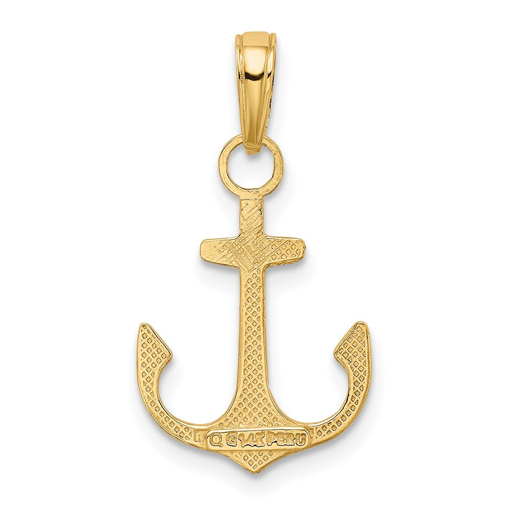 10k Yellow Gold 14 mm Anchor Pendant (0.71 grams)